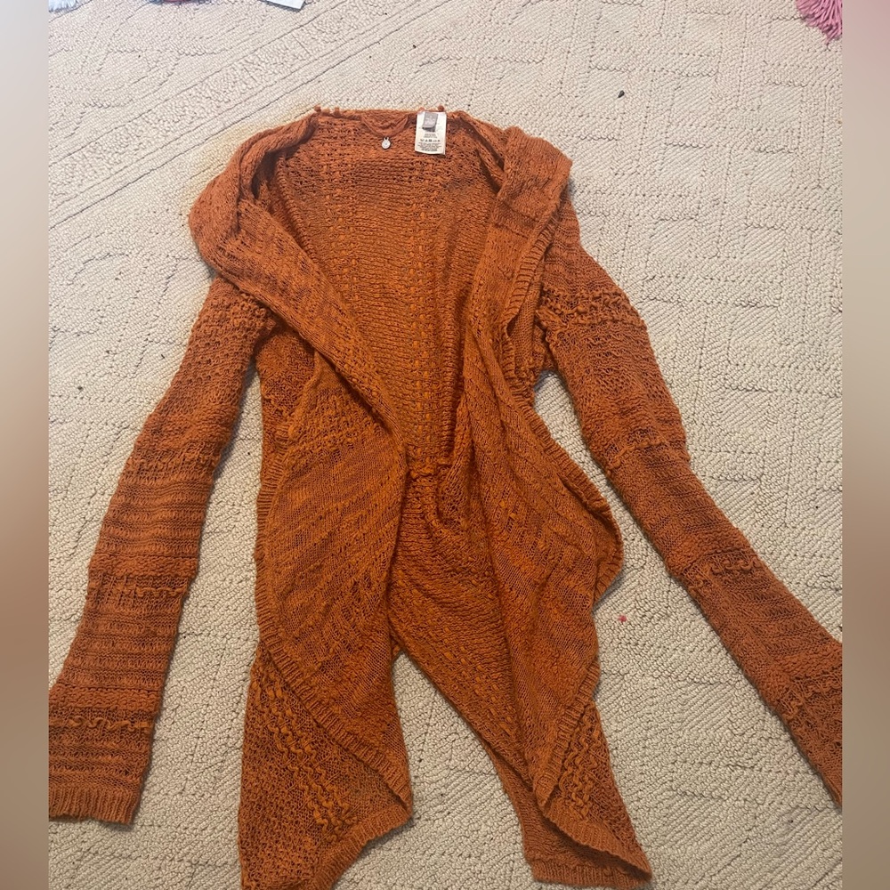ANTHROPOLOGIE Crochet textured Split Back Cardigan sweater S Knitted & Knotted - Picture 1 of 13